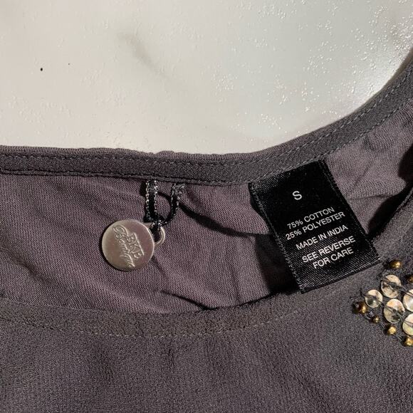 BKE black bead and sequin tank top SMALL - Picture 3 of 4